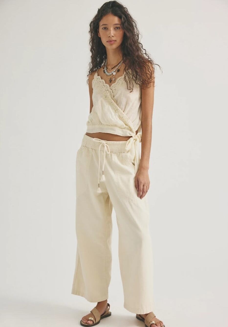 NEW! We The Free 'Easy Peasy' Wide Leg Drawstring Pants in IRIE (S)